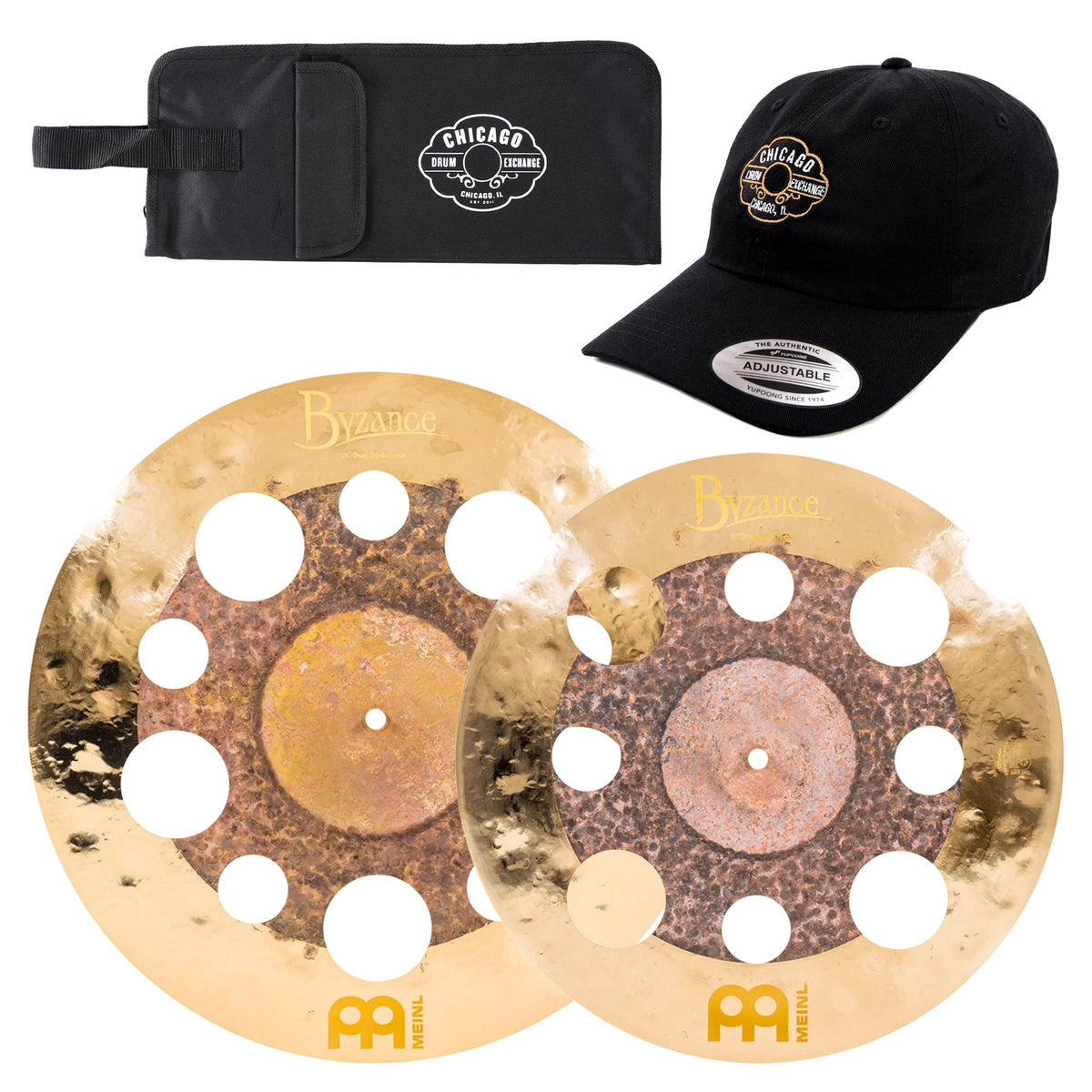 Meinl Byzance 16/18" Extra Dry Byzance Dual Trash Crash Cymbal Set w/CDE Logo Hat & Stick Bag - MusicMarket