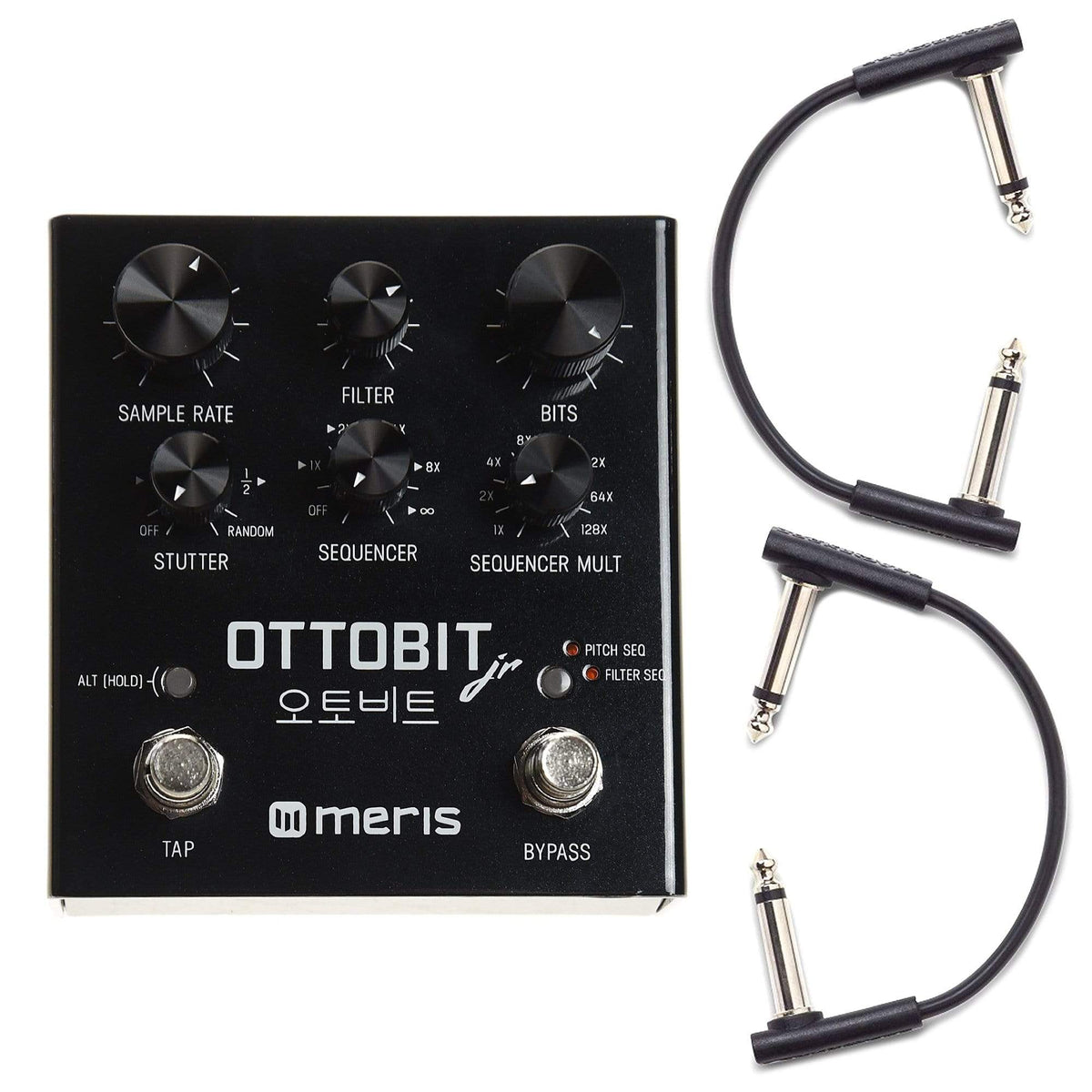 Meris Ottobit Jr. Bitcrusher Pedal w/RockBoard Flat Patch Cables Bundle - MusicMarket