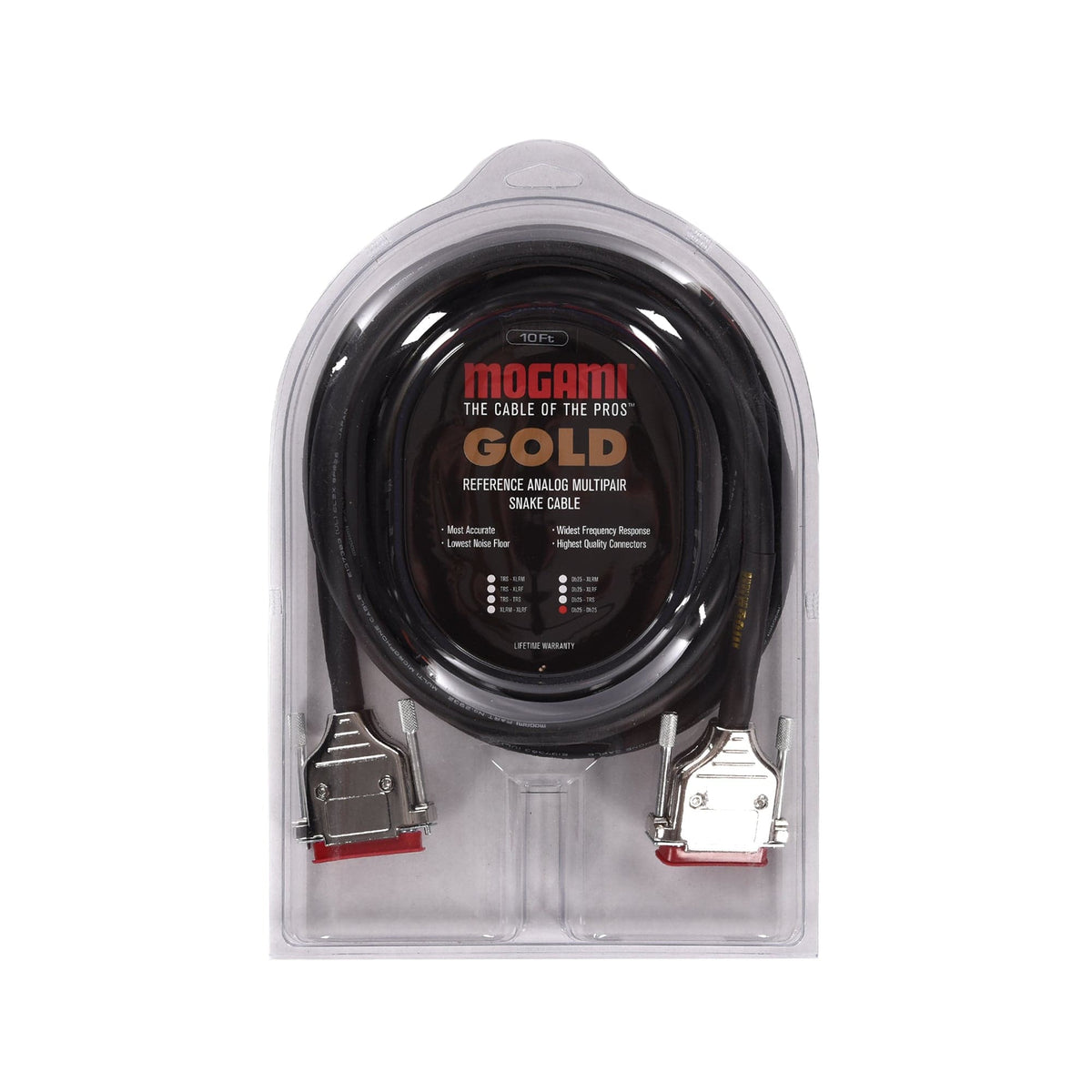 Mogami Gold DB25-DB25 8-channel Analog Interface Cable 10' - MusicMarket