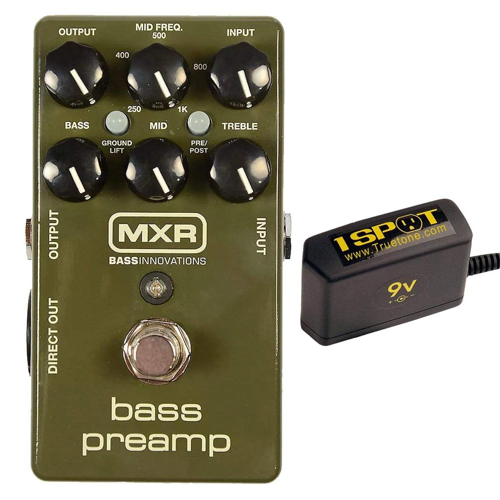 MXR M81 Bass Preamp Bundle w/ Truetone 1 Spot Space Saving 9v Adapter - MusicMarket