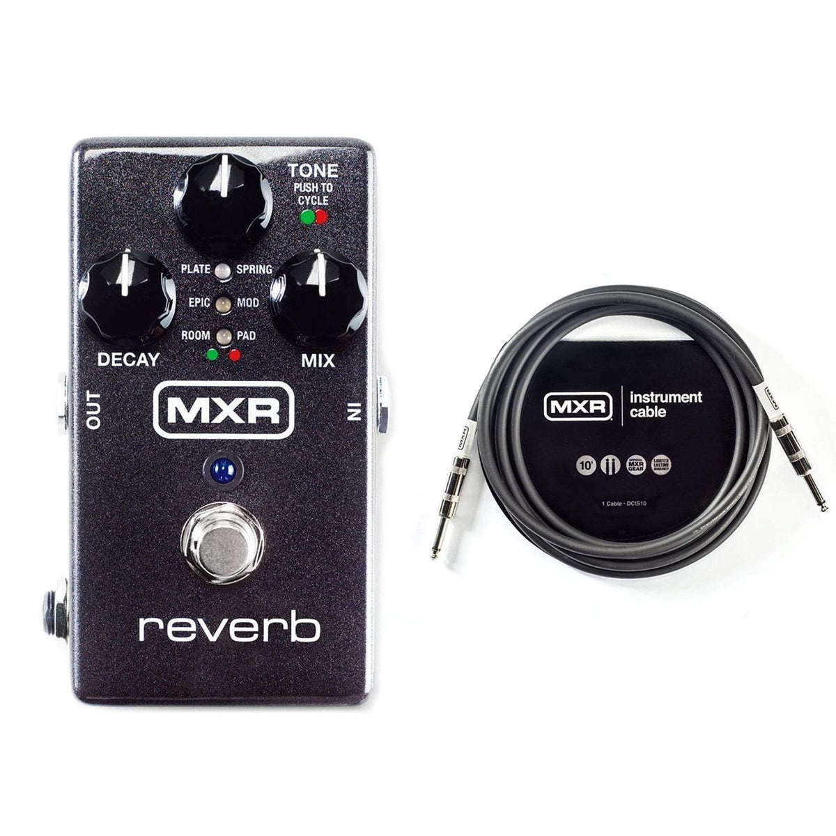MXR M300 Digital Reverb Bundle W/MXR 10ft Instrument Cable - MusicMarket