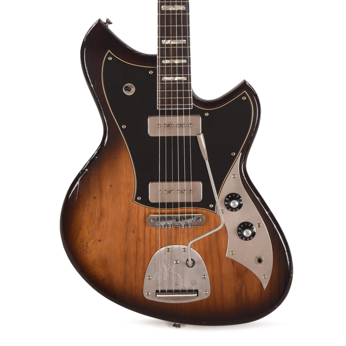 Novo Serus J Amber Burst Light Distress w/ Fralin P-90 Pickups - View 2 | MusicMarket