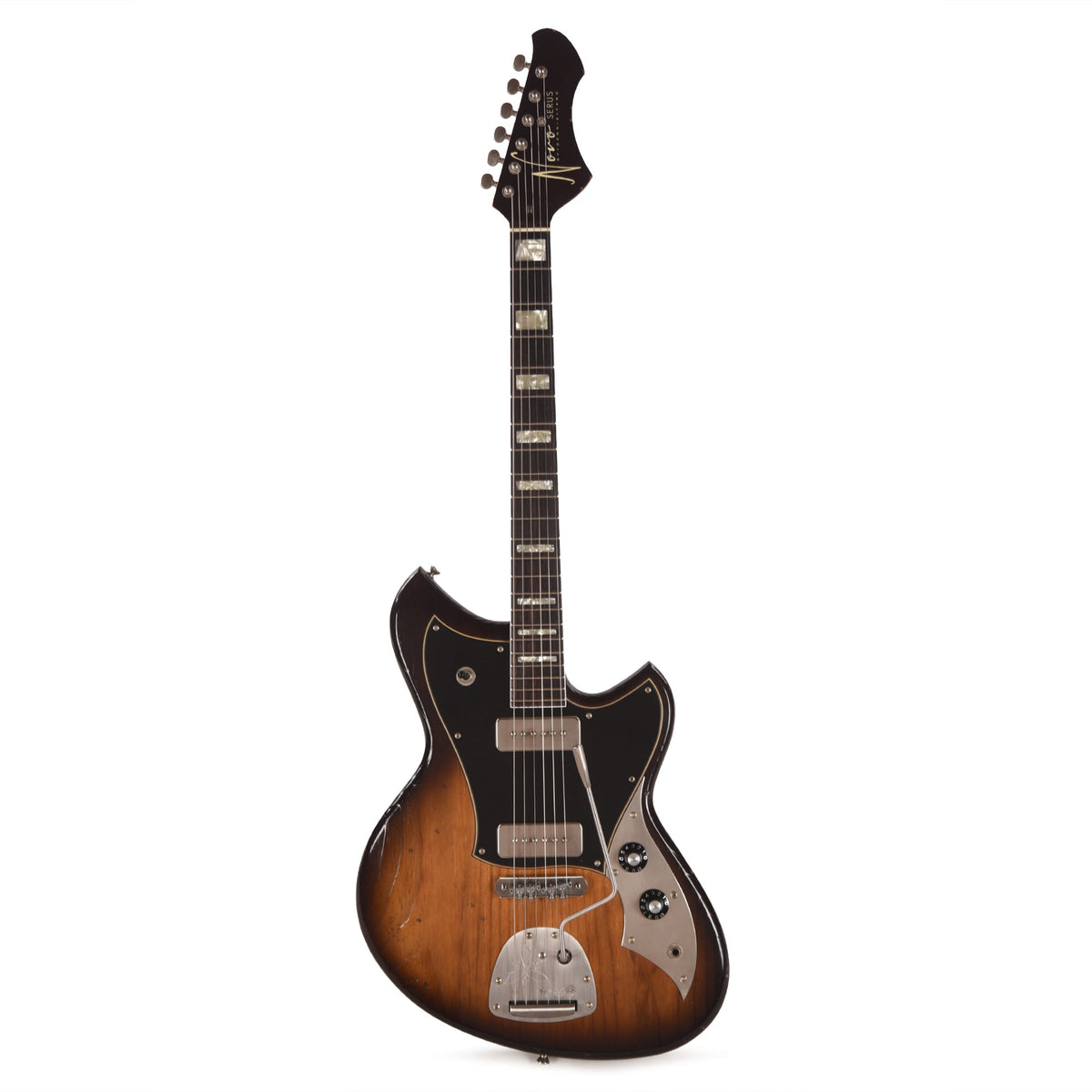 Novo Serus J Amber Burst Light Distress w/ Fralin P-90 Pickups - View 4 | MusicMarket