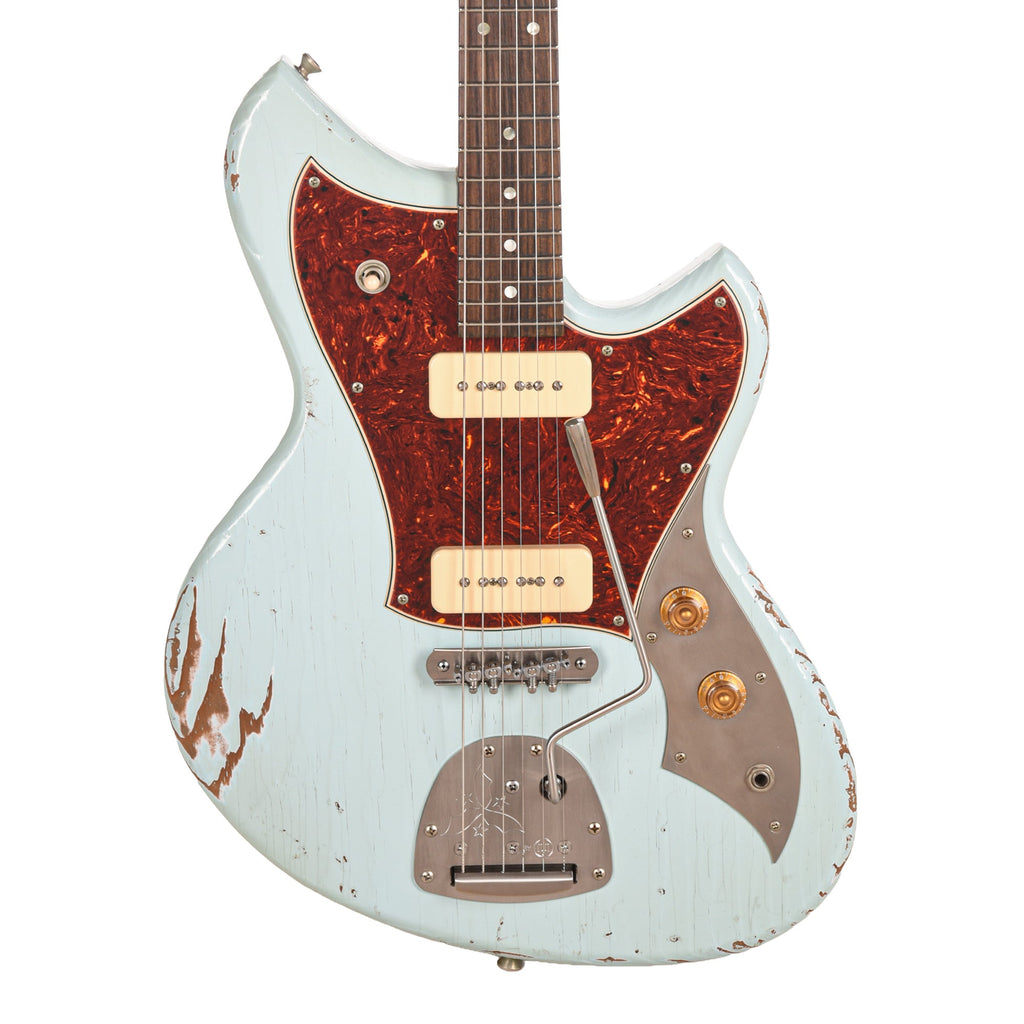 Novo Serus J Sonic Blue Medium Distress w/ Lollar 50's Wind P-90 Pickups - View 2 | MusicMarket