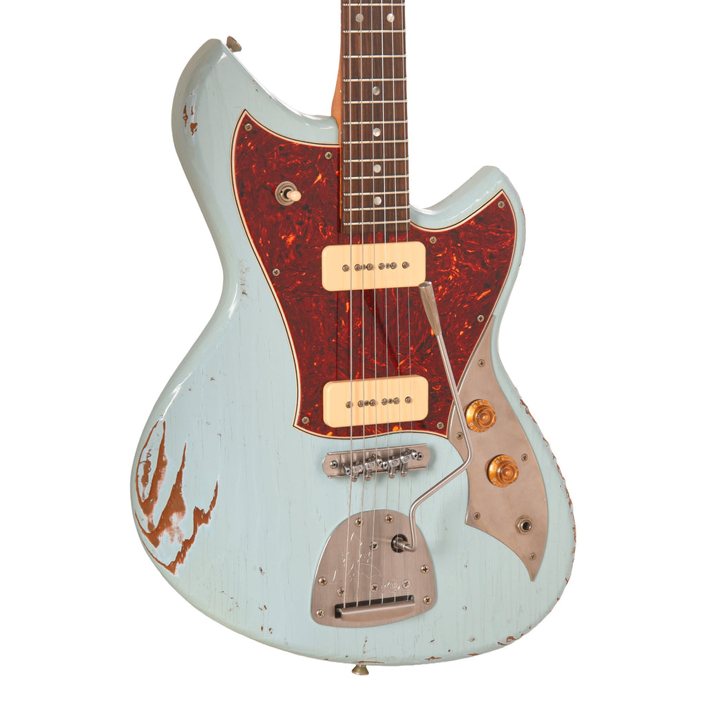 Novo Serus J Sonic Blue Medium Distress w/ Lollar 50's Wind P-90 Pickups - MusicMarket