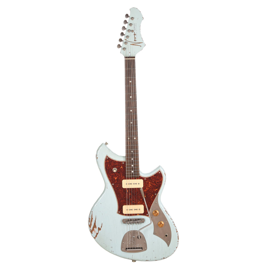 Novo Serus J Sonic Blue Medium Distress w/ Lollar 50's Wind P-90 Pickups - View 4 | MusicMarket