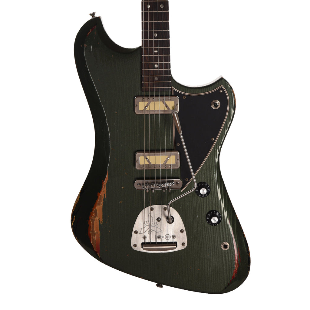 Novo Voltur J Cadillac Green over '64 3-Tone Burst Medium Distress w/ Lollar Gold Foil - View 2 | MusicMarket