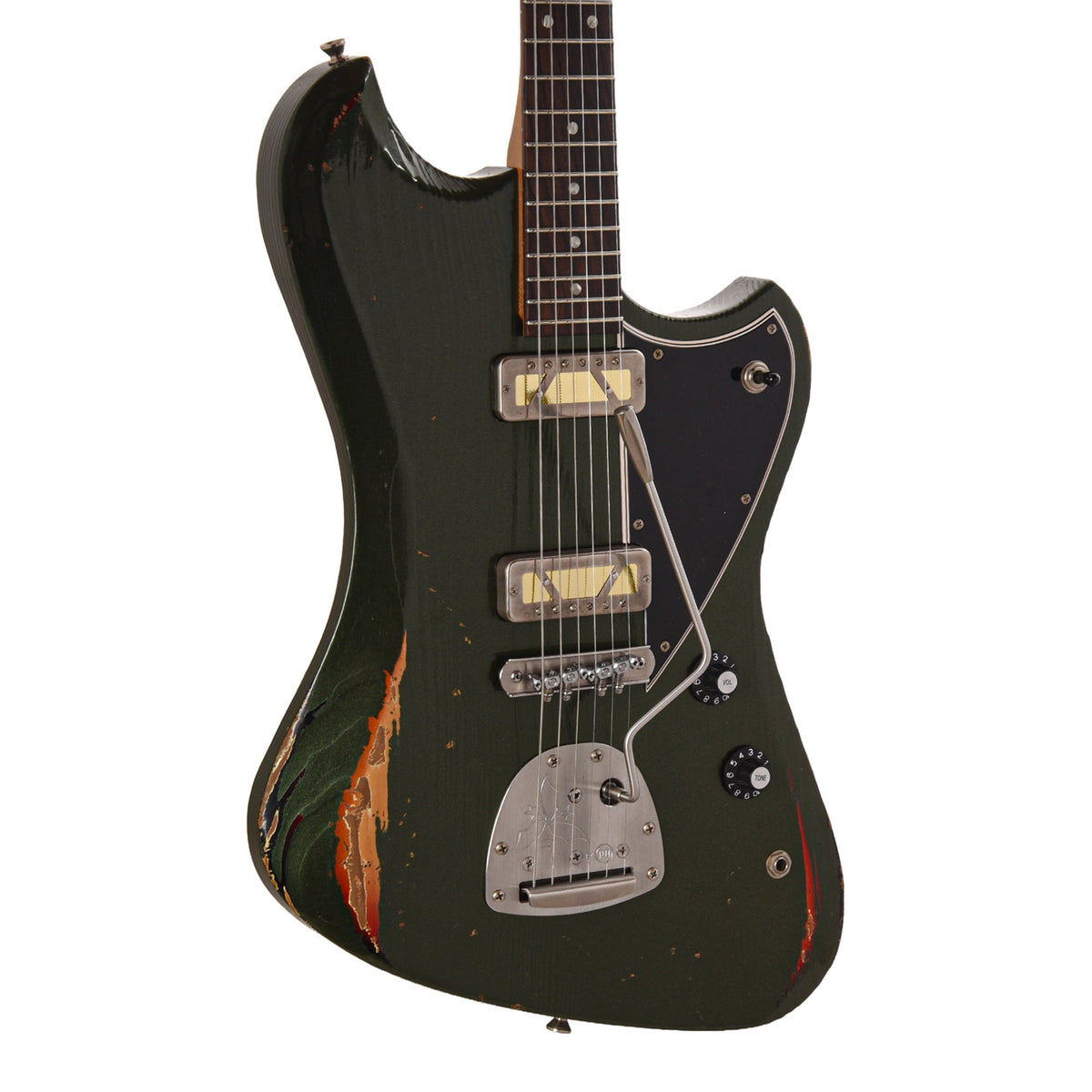 Novo Voltur J Cadillac Green over '64 3-Tone Burst Medium Distress w/ Lollar Gold Foil - MusicMarket