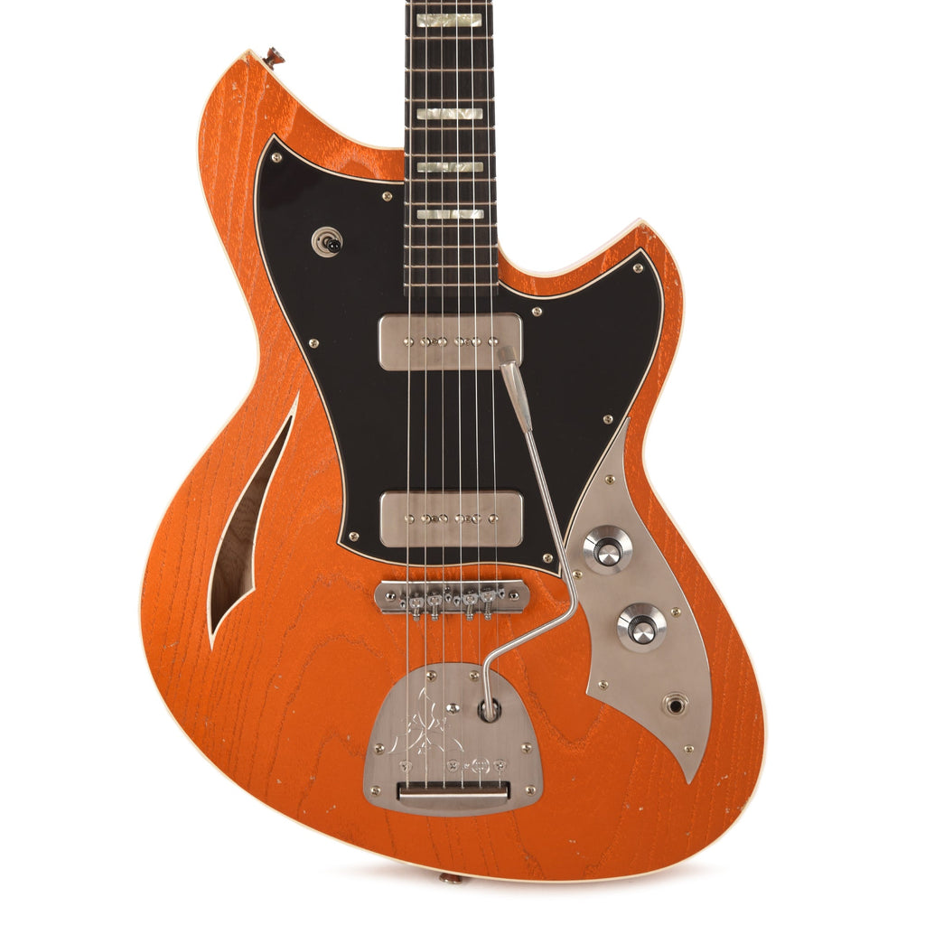 Novo Miris J Candy Apple Orange Light Distress w/Fralin P90s - View 2 | MusicMarket