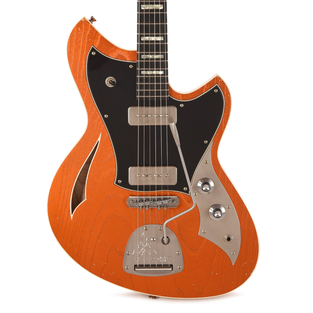 Novo Miris J Candy Apple Orange Light Distress w/Fralin P90s - View 2 | MusicMarket