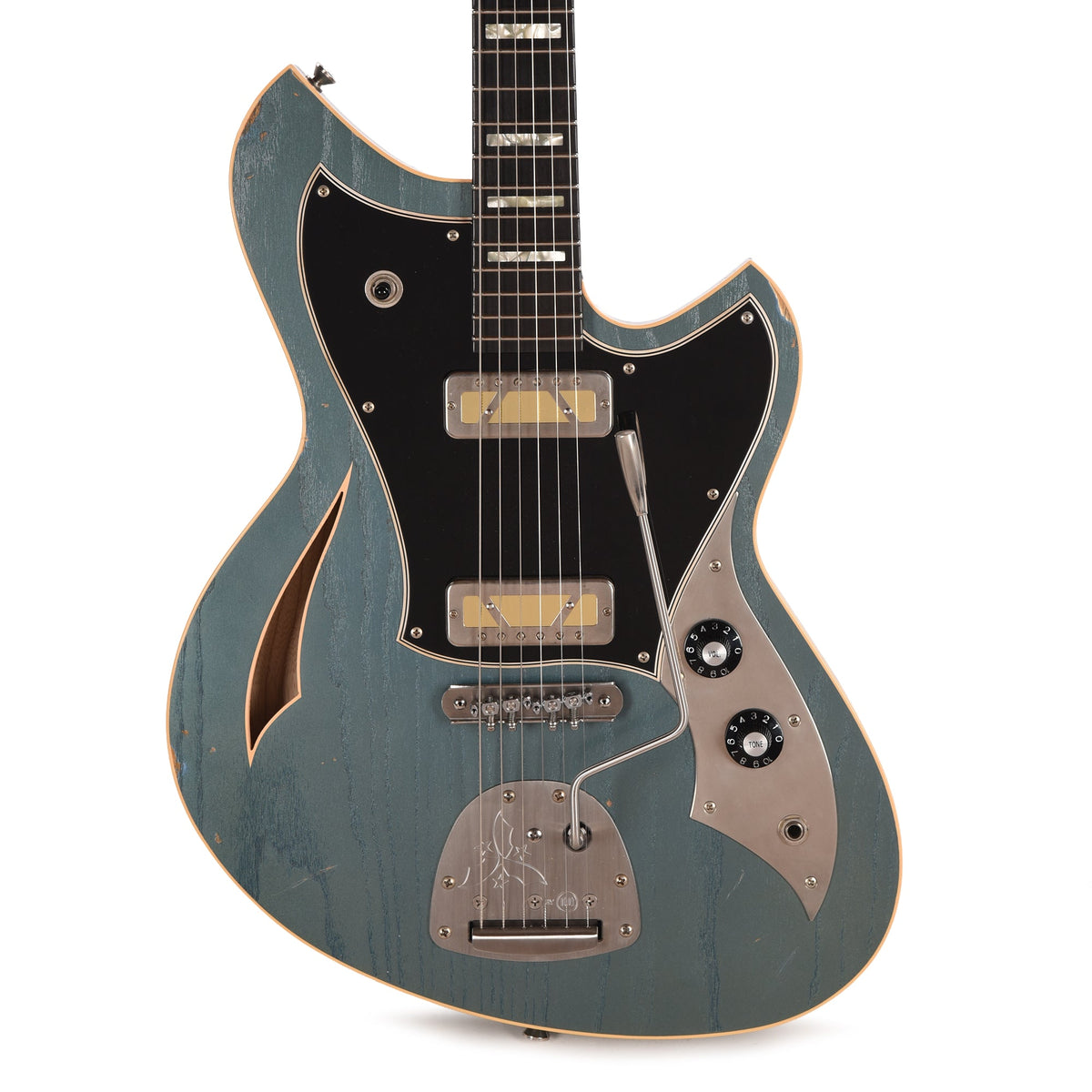 Novo Miris J Custom Aged Pelham Blue Light Distress w/Lollar Gold Foils - View 2 | MusicMarket