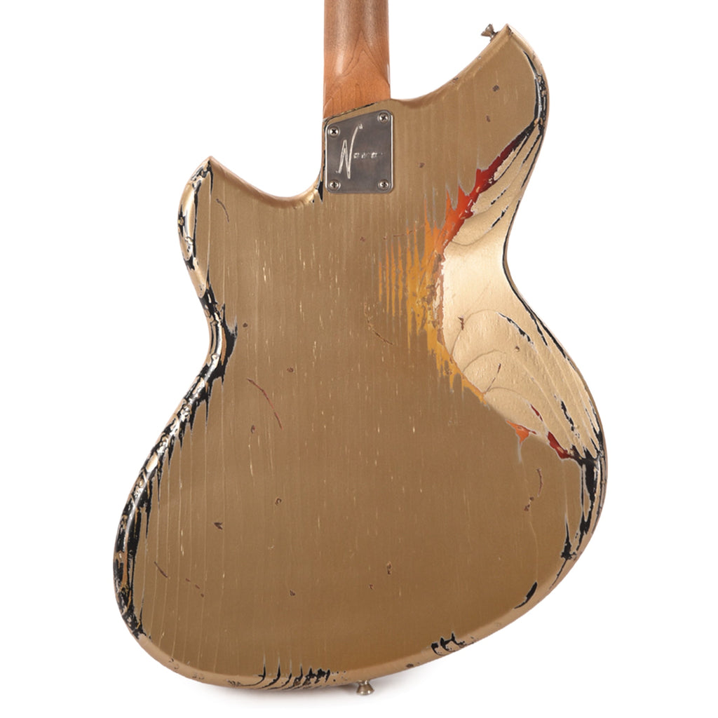 Novo Dealer Limited Serus J Shoreline Gold over '64 3-Tone Burst Medium Distress w/Fralin P-90s (Displayed at NAMM