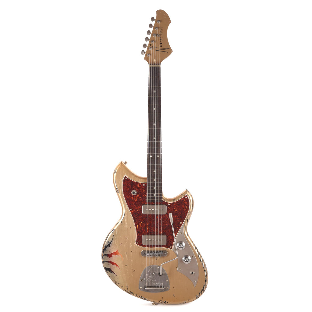 Novo Dealer Limited Serus J Shoreline Gold over '64 3-Tone Burst Medium Distress w/Fralin P-90s (Displayed at NAMM