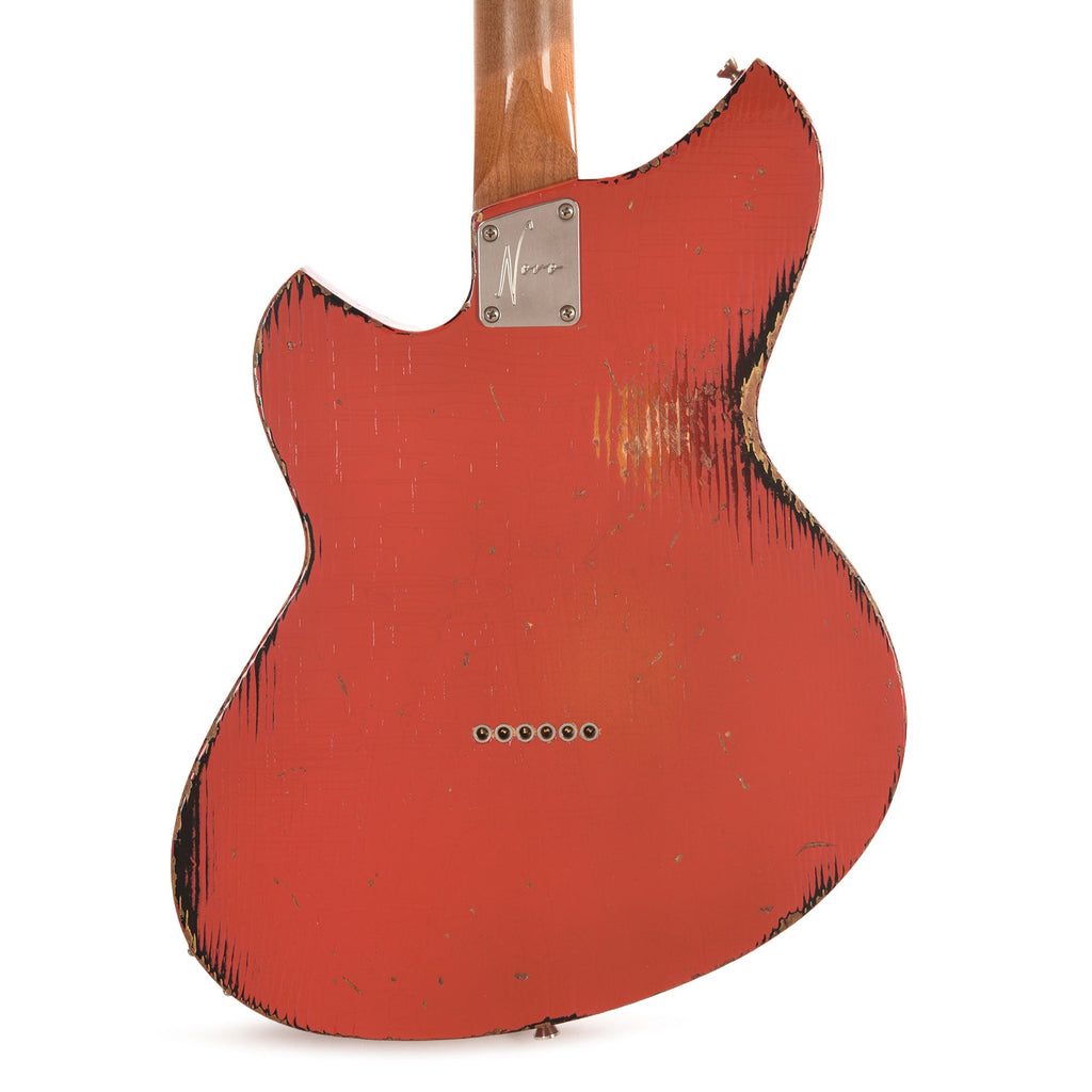 Novo Dealer Limited Serus T Fiesta Red over '64 3-Tone Burst Medium Distress w/Fralin High Output Tele Pickups -