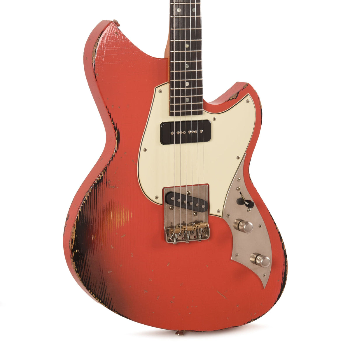 Novo Dealer Limited Serus T Fiesta Red over '64 3-Tone Burst Medium Distress w/Fralin High Output Tele Pickups -