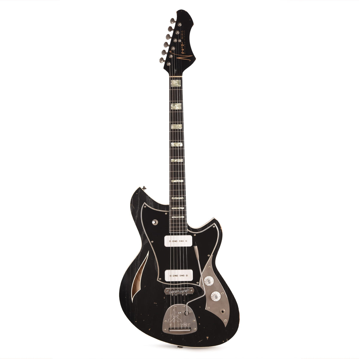 Novo Miris J Light Distress Bull Black w/Fralin P-90s - View 4 | MusicMarket