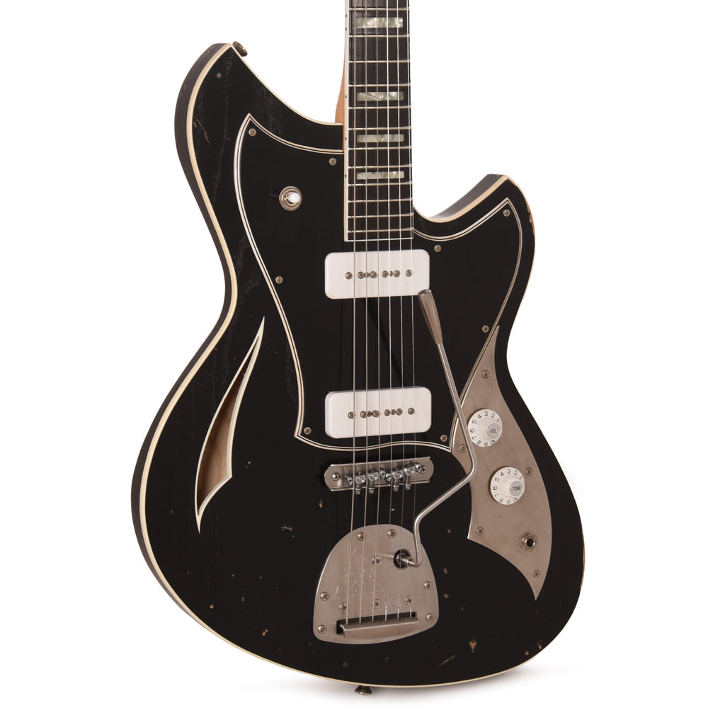 Novo Miris J Light Distress Bull Black w/Fralin P-90s - MusicMarket