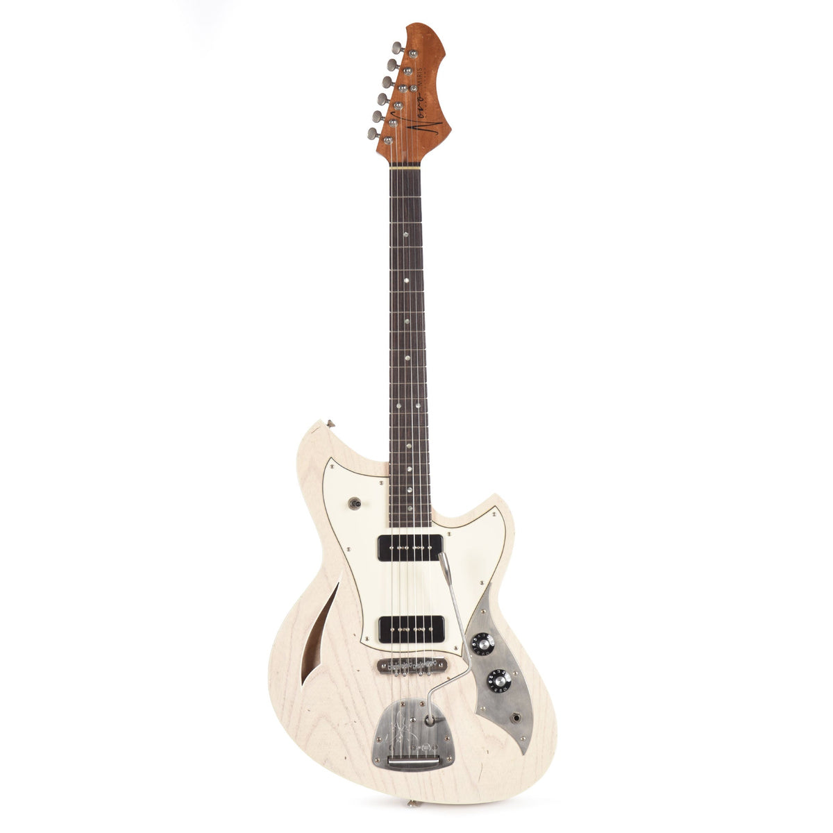 Novo Miris J Mary Kaye White Light Distress w/Fralin P-90 Pickups - View 4 | MusicMarket