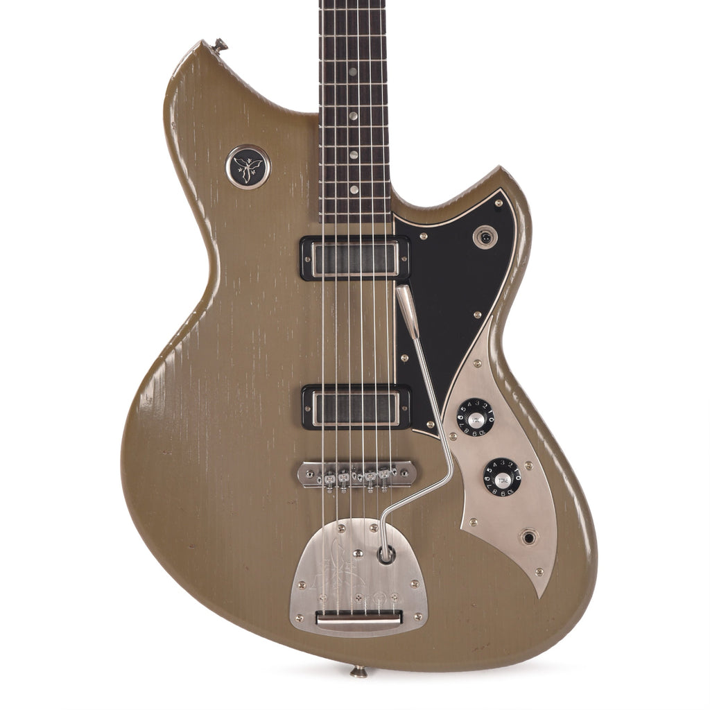 Novo Serus J Baritone Wrapped In Grey Light Distress w/Lollar Mini-Broilers - View 2 | MusicMarket