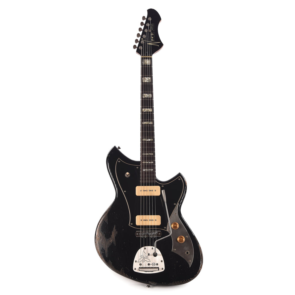 Novo Serus J Bull Black Medium Distress w/ Fralin P-90 Pickups - View 4 | MusicMarket