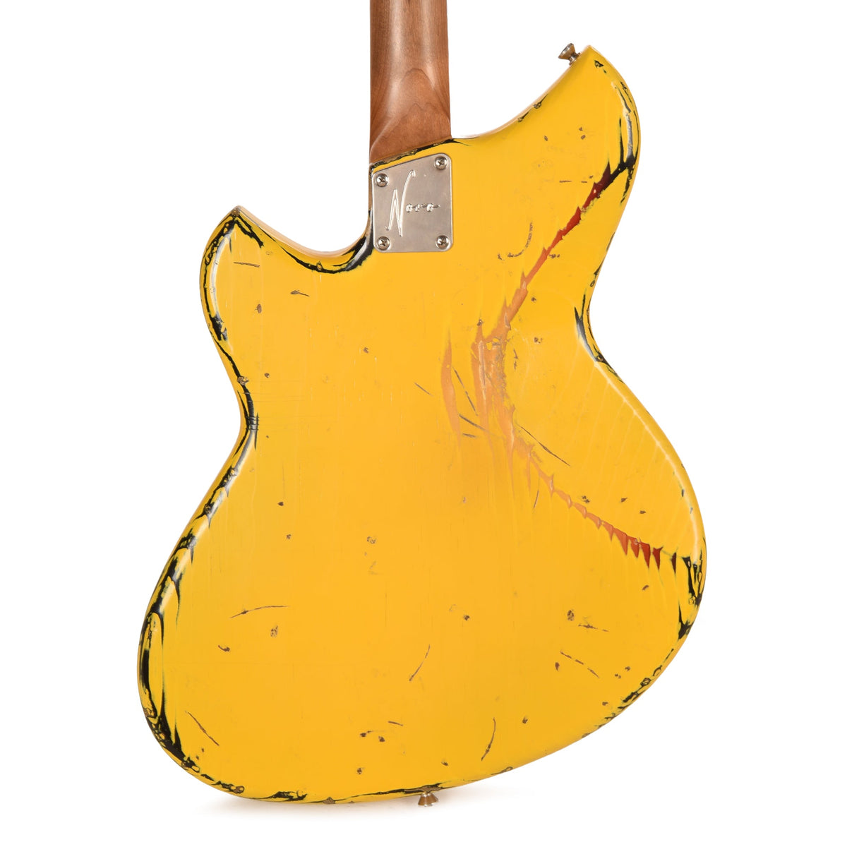 Novo Serus J Vandalism Yellow Over '64 3-Tone Burst Distress w/Fralin P-90 Pickups - View 3 | MusicMarket