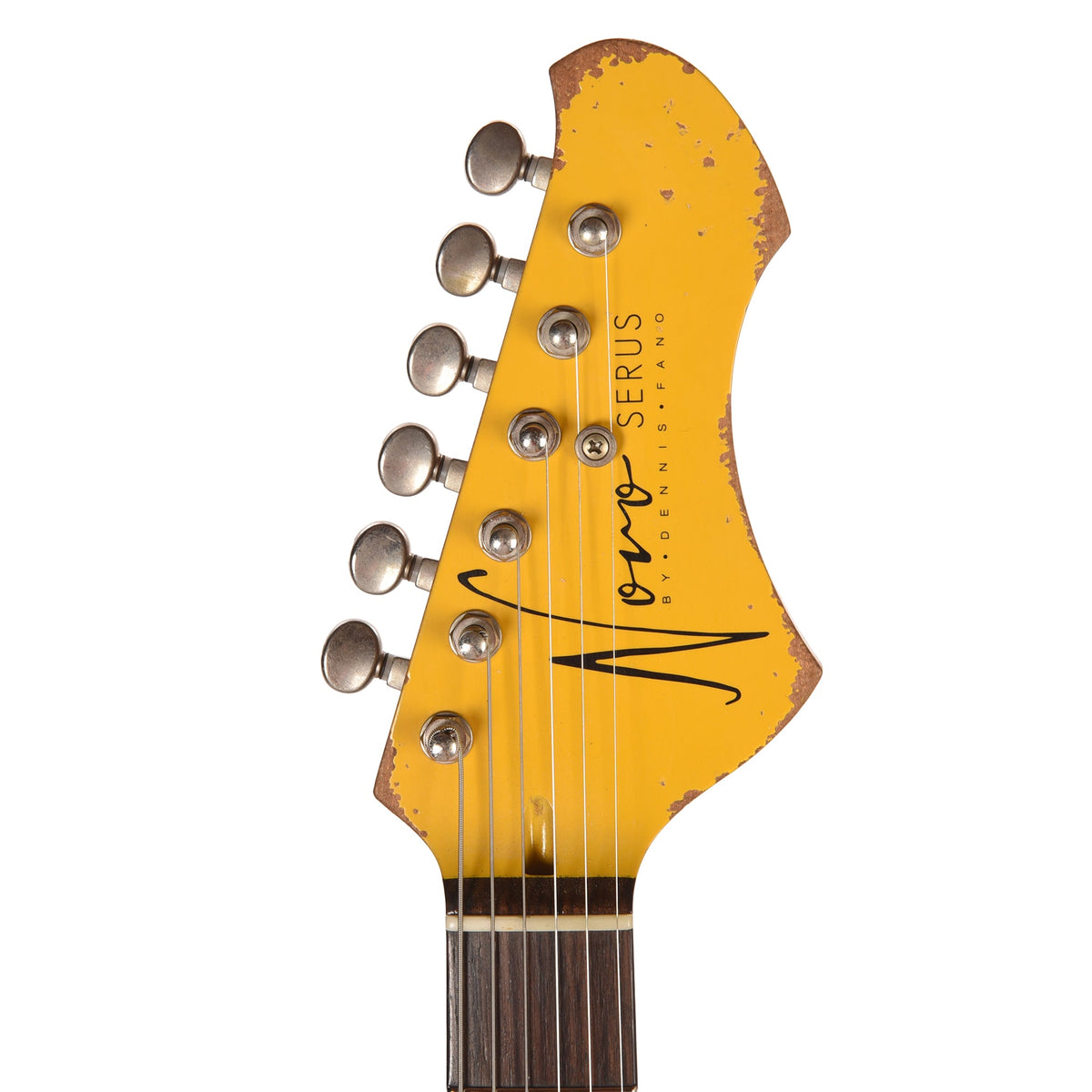 Novo Serus J Vandalism Yellow Over '64 3-Tone Burst Distress w/Fralin P-90 Pickups - View 6 | MusicMarket