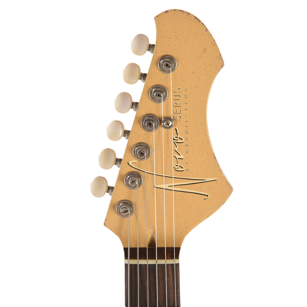 Novo Signature Chambered Serus T Desert Sand Silver Flake Light Distress w/White Vinyl Trim & Lipstick Pickups -