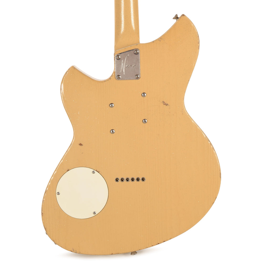 Novo Signature Chambered Serus T Desert Sand Silver Flake Light Distress w/White Vinyl Trim & Lipstick Pickups -