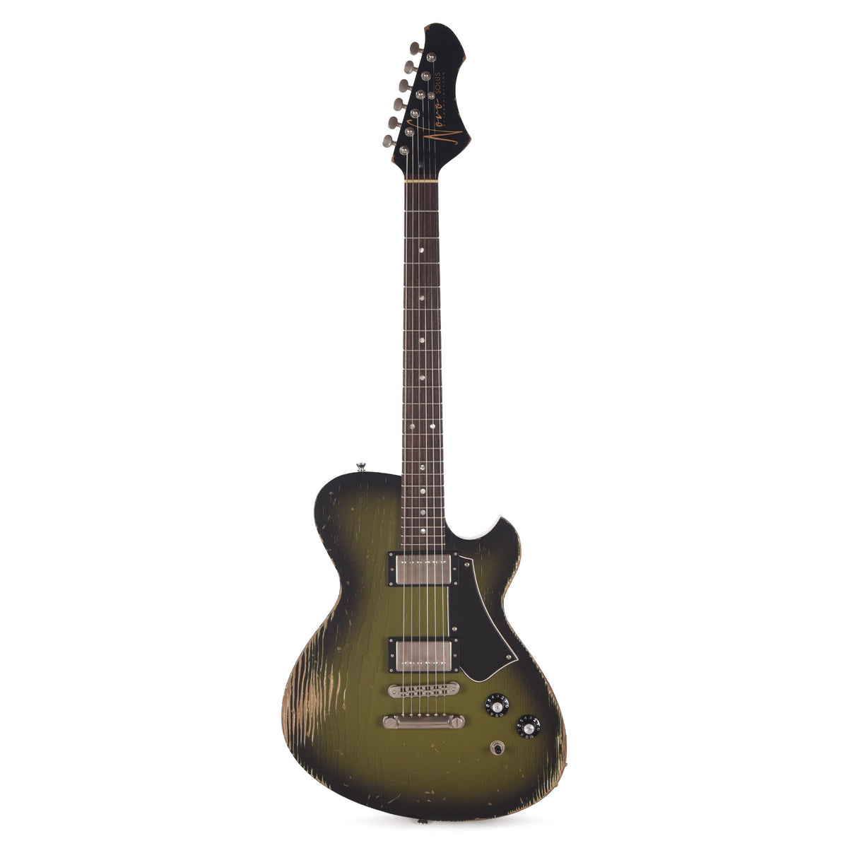 Novo Solus H2 Medium Distress Uffington Burst w/Fralin Pure PAF Humbuckers - View 4 | MusicMarket
