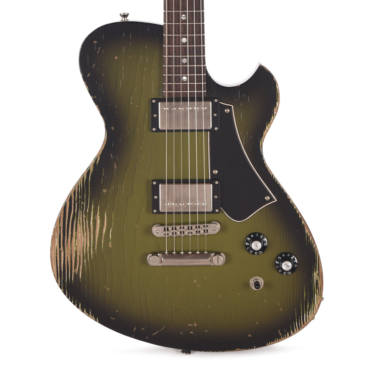 Novo Solus H2 Medium Distress Uffington Burst w/Fralin Pure PAF Humbuckers - View 2 | MusicMarket