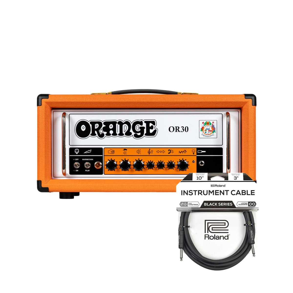 Orange OR30 30w All Valve Amp Head Cable Bundle - MusicMarket