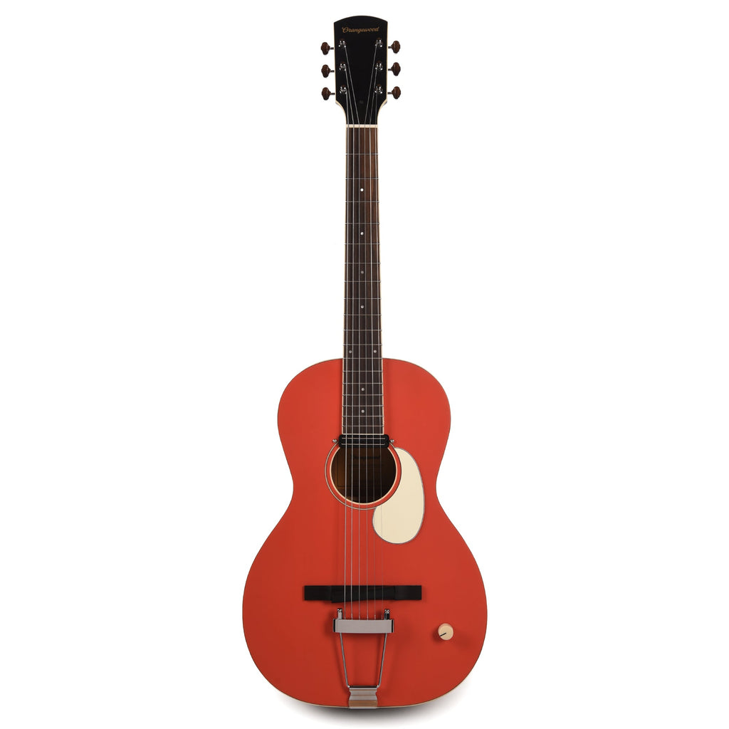 Orangewood Juniper Guava Red Live Rubber Bridge Parlor Acoustic Guitar - View 4 | MusicMarket