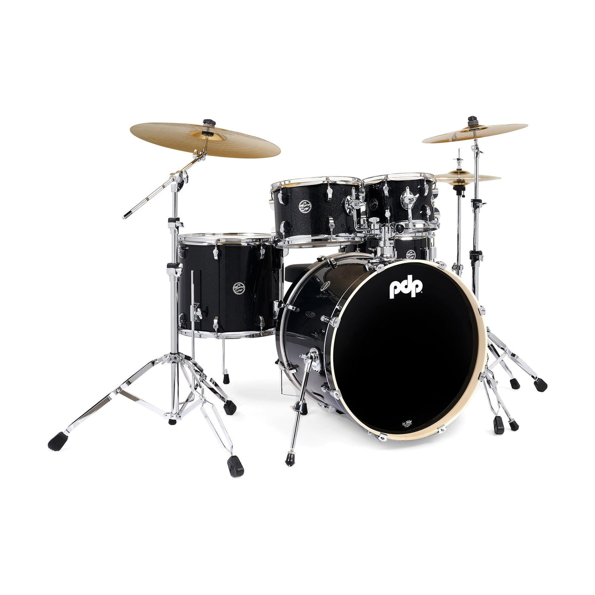 PDP Mainstage 5pc. Drum Kit Black Sparkle w/ Hardware & Paiste 101 Cymbals - MusicMarket
