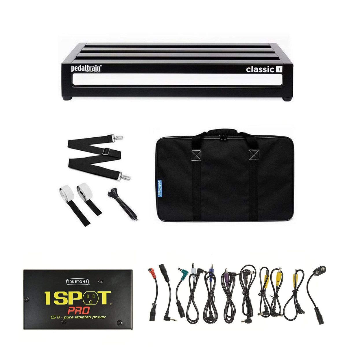Pedaltrain Classic 1 Pedalboard w/Soft Case w/Truetone CS-6 Power Supply Bundle - MusicMarket