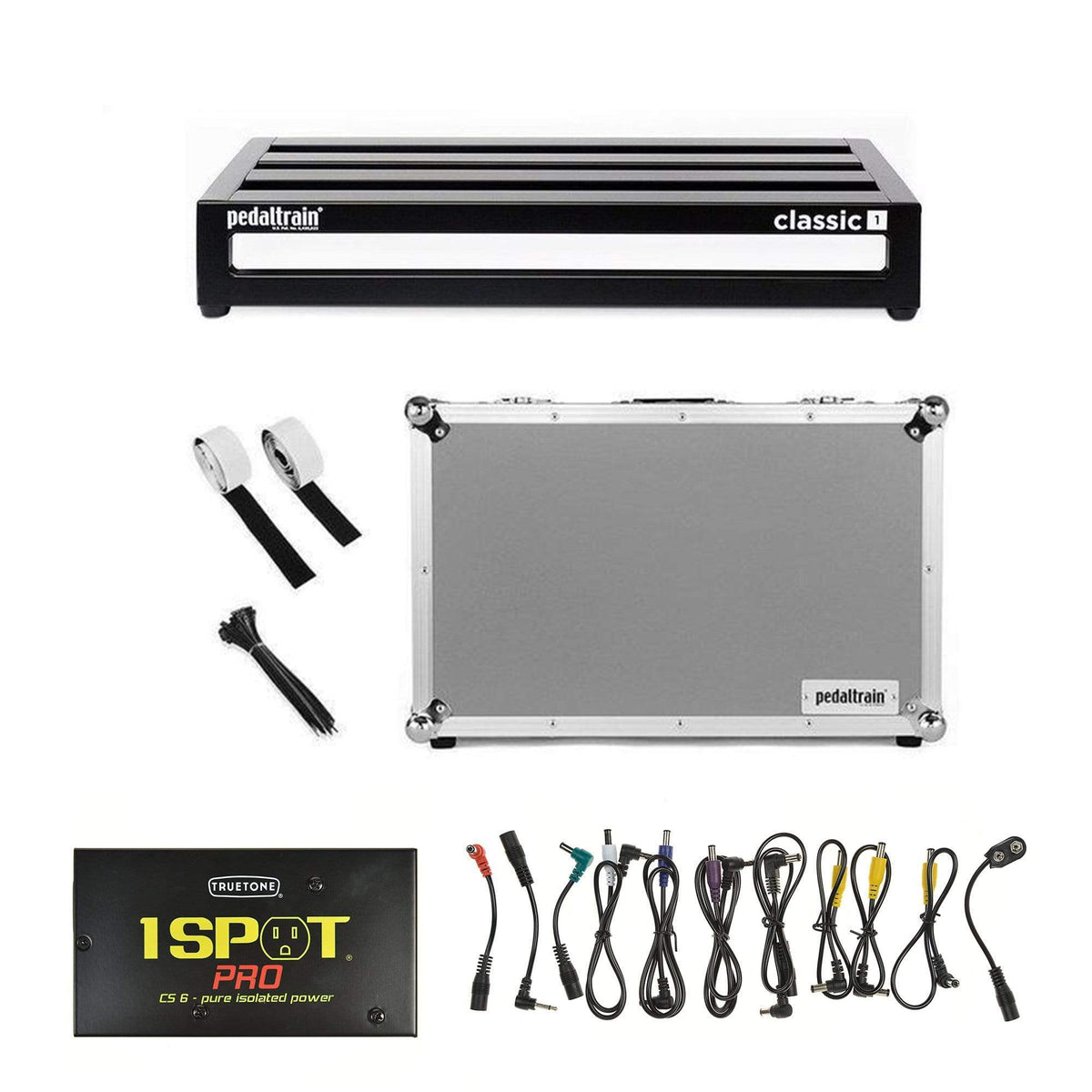 Pedaltrain Classic 1 Pedalboard w/Tour Case w/Truetone CS-6 Power Supply Bundle - MusicMarket