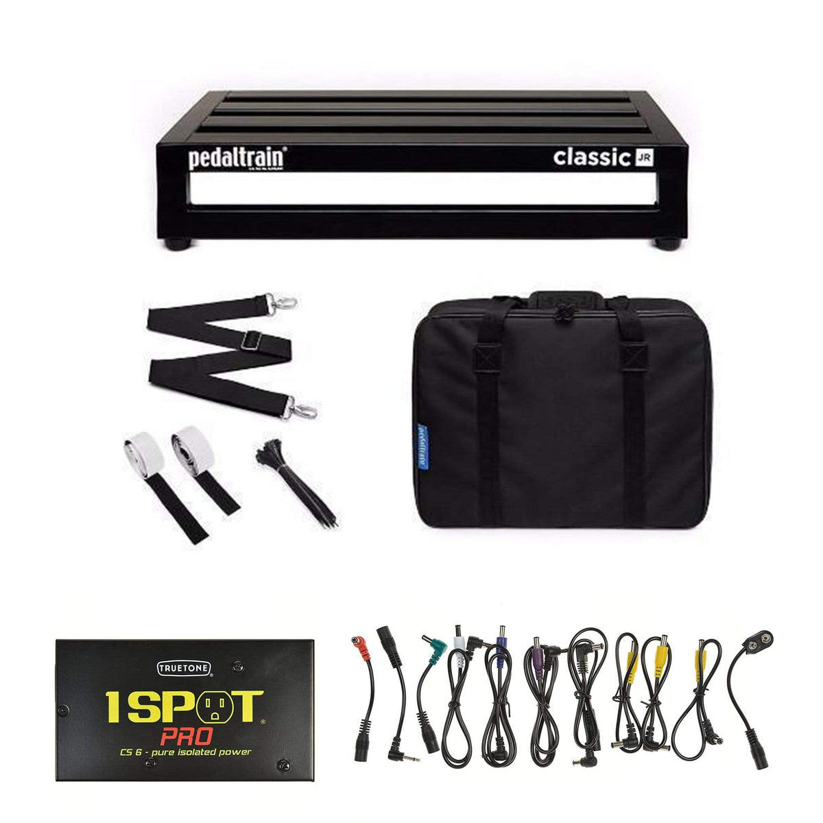 Pedaltrain Classic JR Pedalboard 4 Rails 18x12.5 w/Soft Case w/Truetone CS-6 Power Supply Bundle - MusicMarket