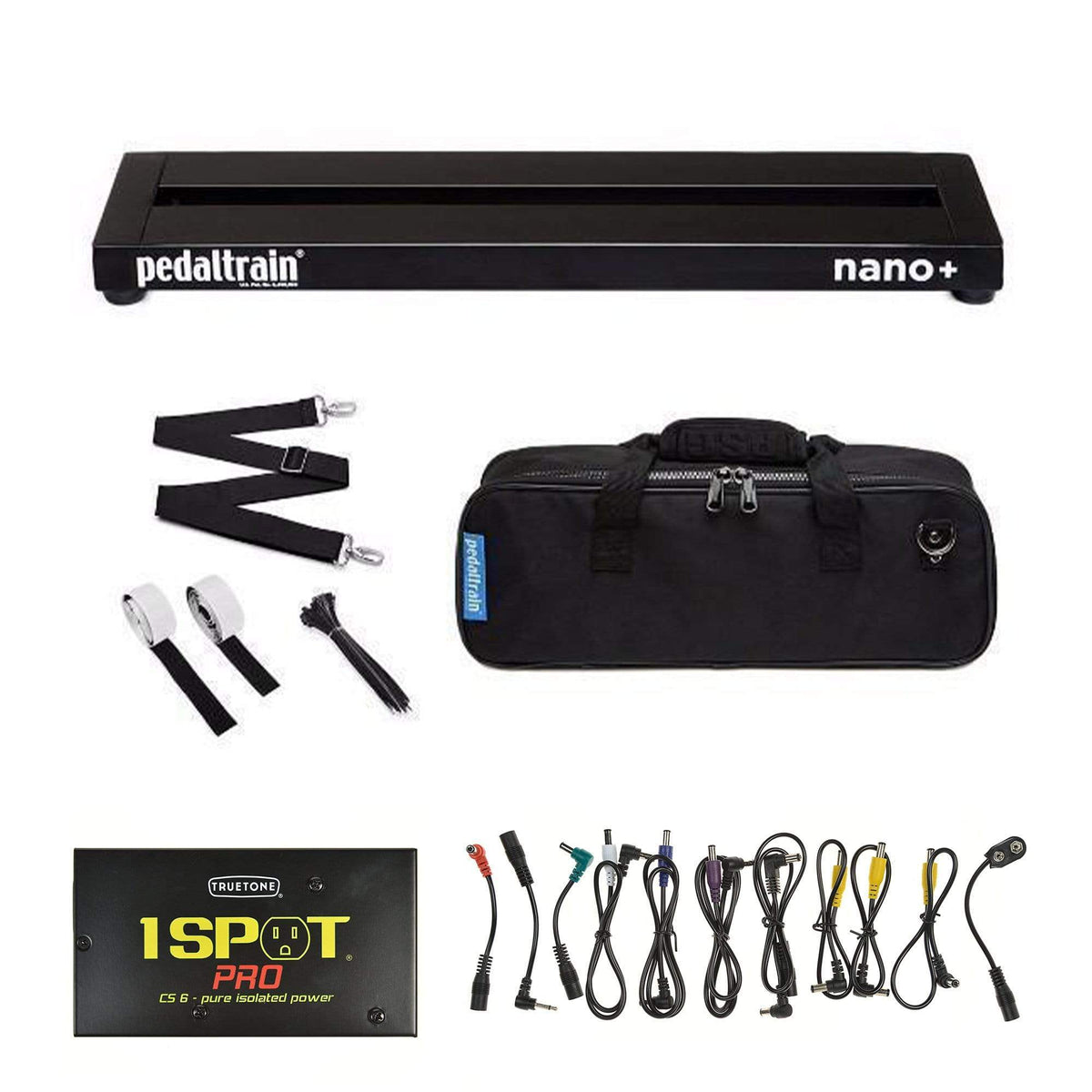 Pedaltrain NANO Plus Pedalboard 2 Rails 18x5 w/Soft Case w/Truetone CS-6 Power Supply Bundle - MusicMarket
