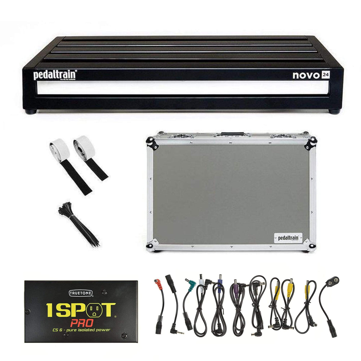 Pedaltrain NOVO 24 Pedalboard 5 Rails 24x14.5 w/Tour Case w/Truetone CS-6 Power Supply Bundle - MusicMarket