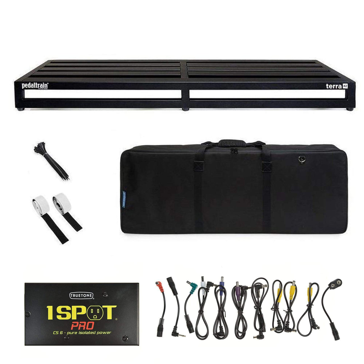 Pedaltrain TERRA Pedalboard 5 Rails 42x14.5 w/Soft Case w/Truetone CS-6 Power Supply Bundle - MusicMarket