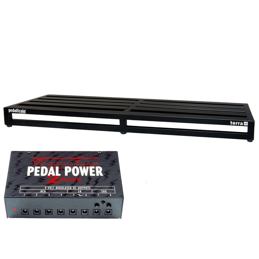 Pedaltrain TERRA Pedalboard 5 w/ Hard Case Bundle w/ Voodoo Lab Pedal Power 2 PLUS Isolated Power Supply - MusicMarket