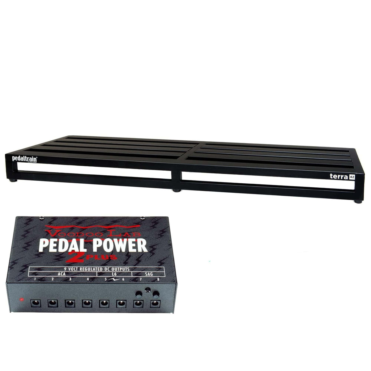 Pedaltrain TERRA Pedalboard 5 w/ Hard Case Bundle w/ Voodoo Lab Pedal Power 2 PLUS Isolated Power Supply - MusicMarket