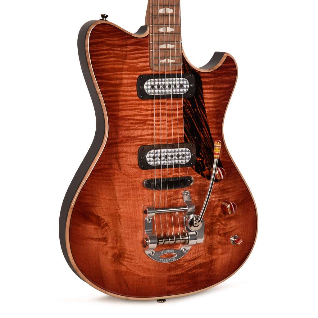 Powers Electric A-Type Select Flame Maple Cosmo Orange w/FF42 Pickups - MusicMarket
