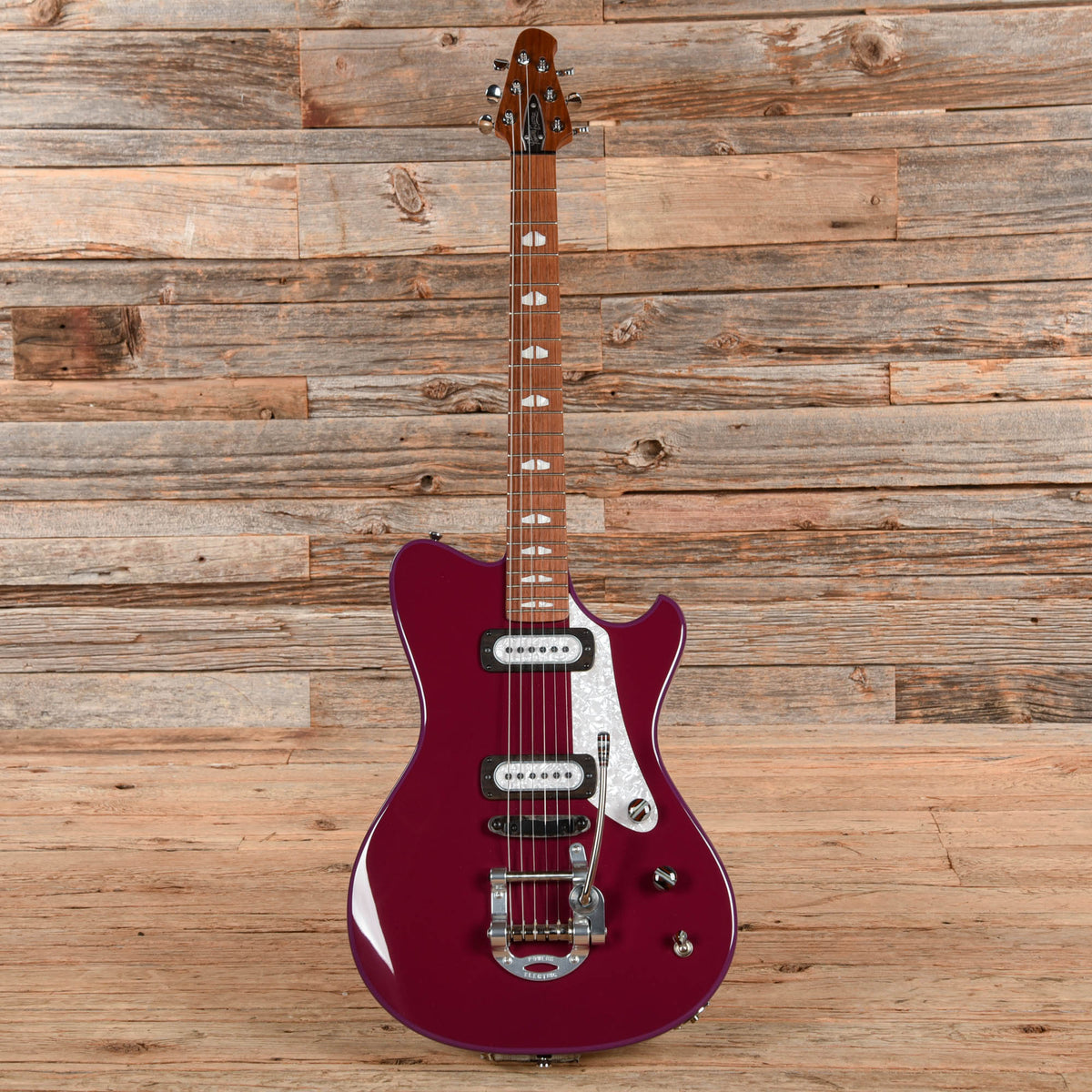 Powers Electric A-Type Two-Tone Aubergine Top & Ruby Star Back/Sides w/PF42 Pickups - View 4 | MusicMarket