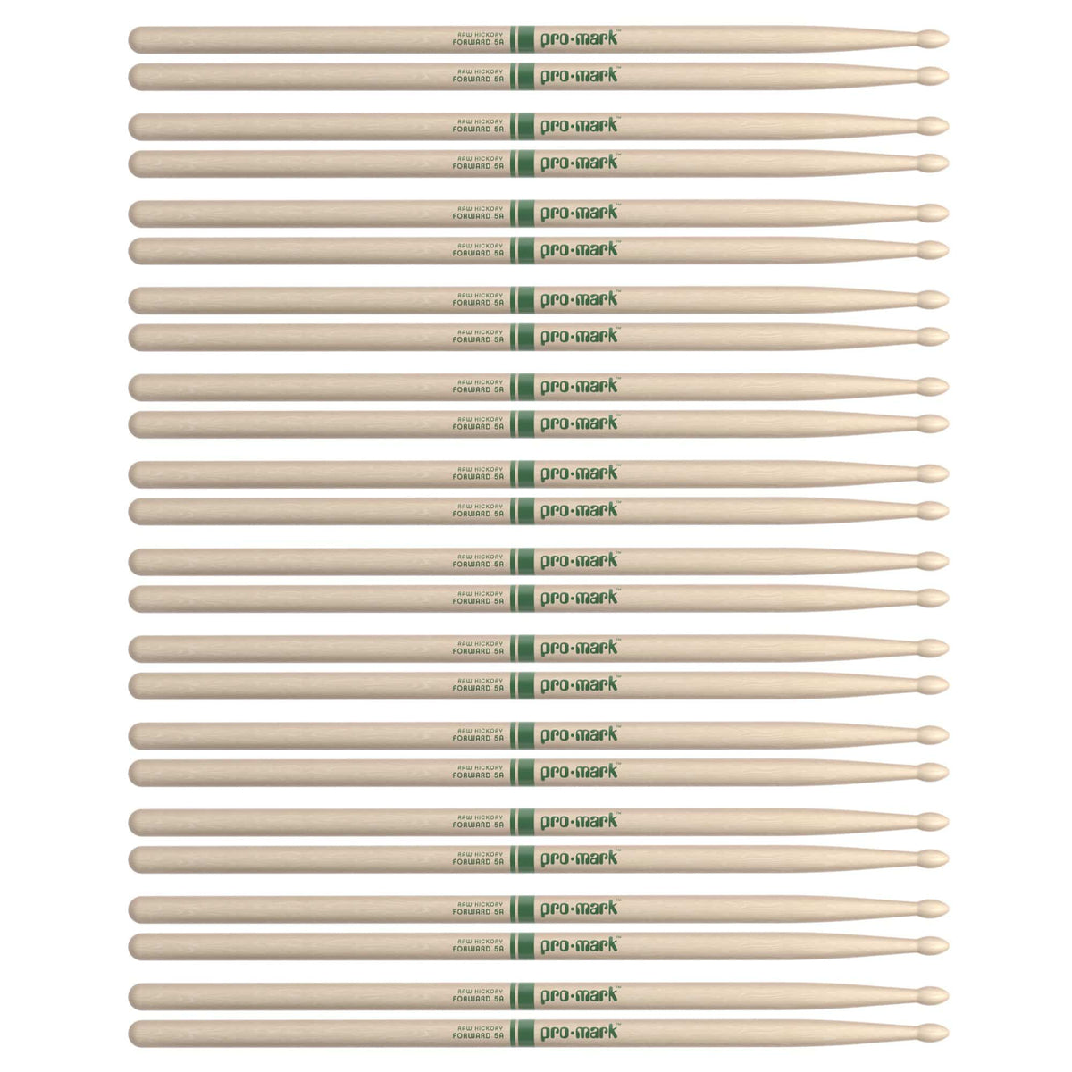 Promark American Hickory 5A Natural Wood Tip Drum Sticks (12 Pair Bundle) - MusicMarket