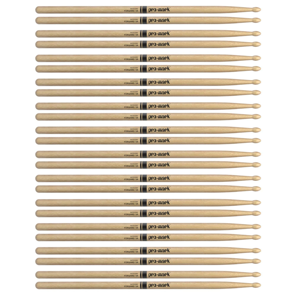 Promark American Hickory 5A Wood Tip Drum Sticks (12 Pair Bundle) - MusicMarket