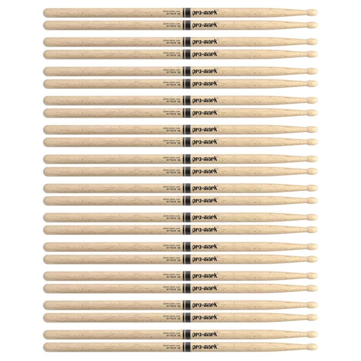 Promark Japanese White Oak 5B Wood Tip Drum Sticks (12 Pair Bundle) - MusicMarket