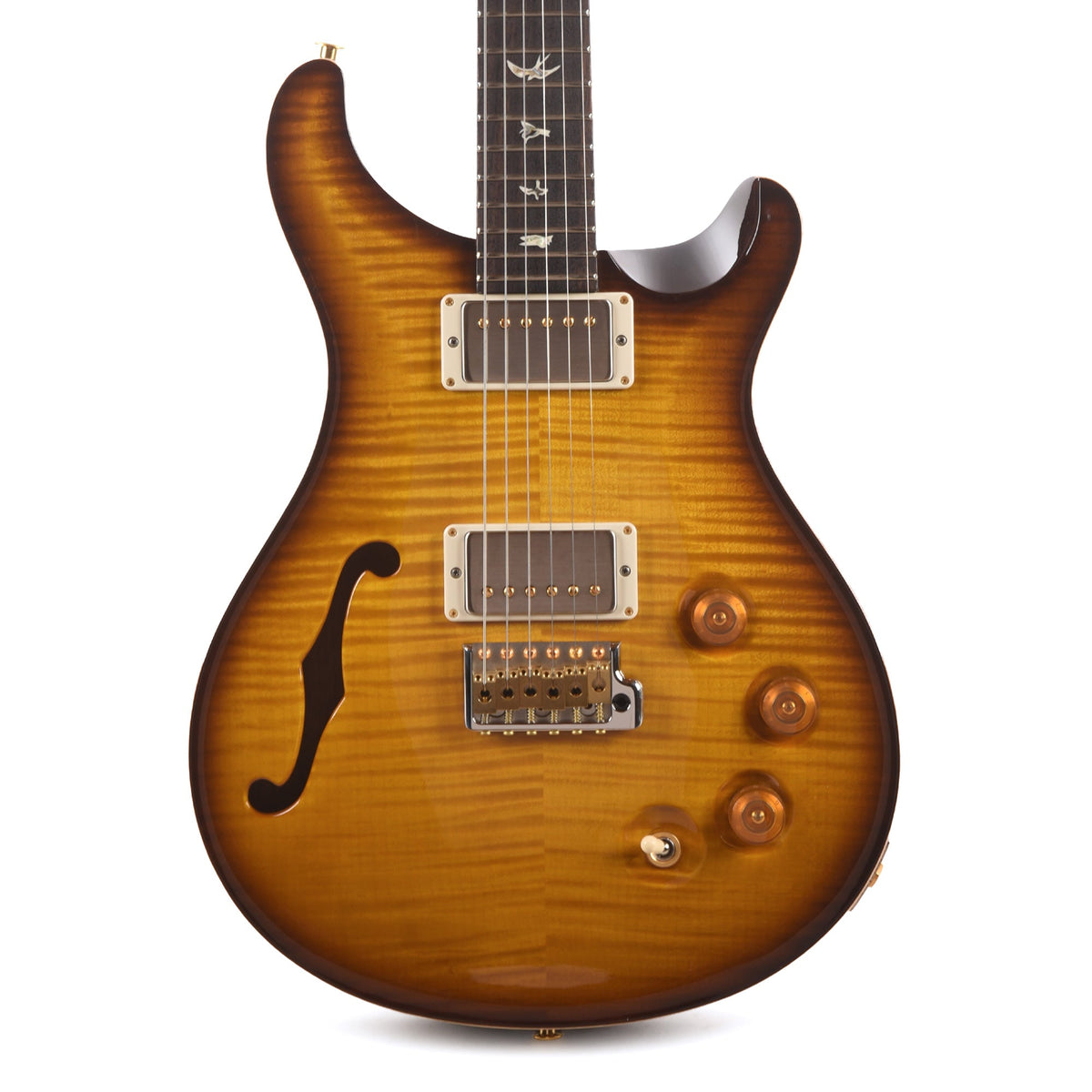 PRS DGT Semi-Hollow 10 Top McCarty Tobacco Sunburst w/Birds - View 2 | MusicMarket