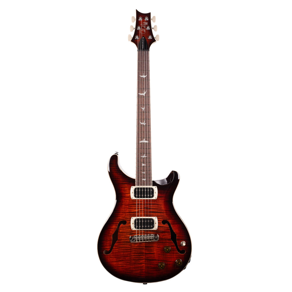 PRS SE Flat Back Hollowbody I Piezo Orange Tiger Smokeburst - View 4 | MusicMarket