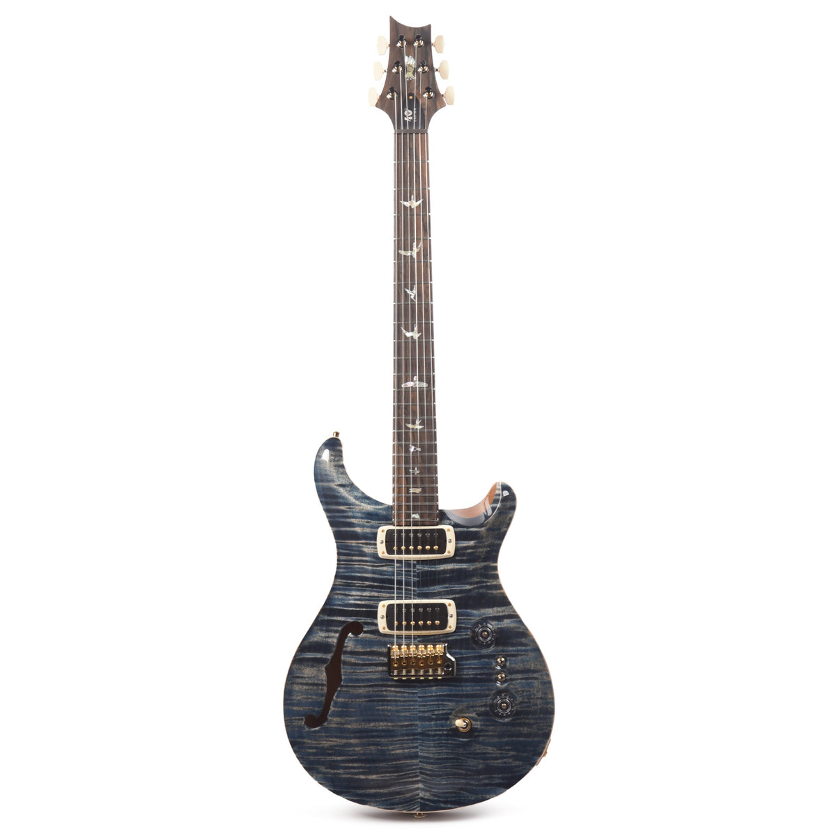 PRS 40th Anniversary Limited Edition Custom 24-08 Semi-Hollow Faded Whale Blue w/Natural Back - View 4 | MusicMarket