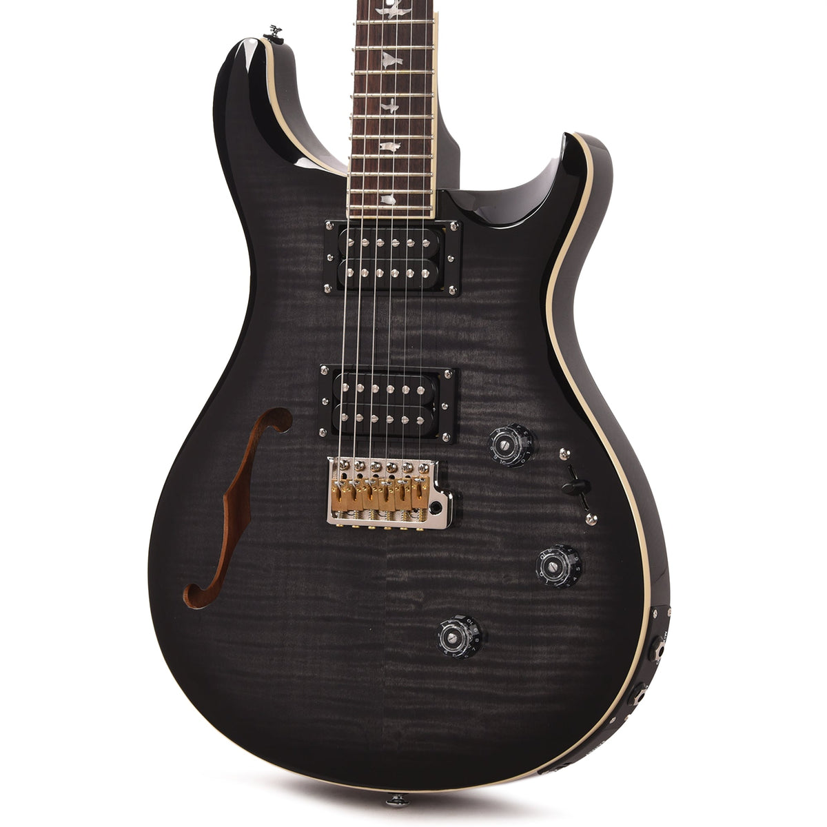 PRS SE Custom 24 Semi-Hollow Piezo Charcoal Burst - View 2 | MusicMarket